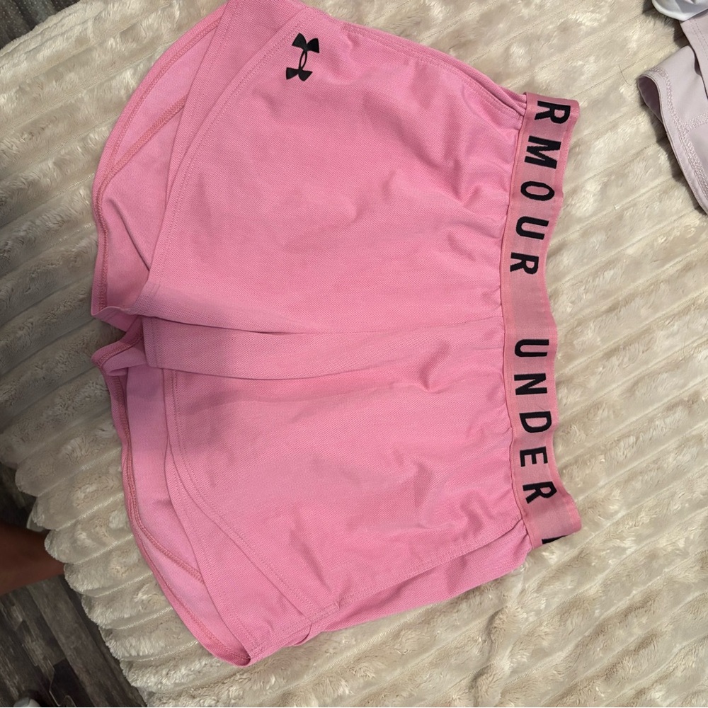 Under Armour Pink Athletic Shorts with Elastic Waistband